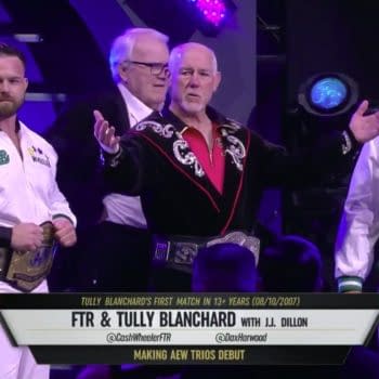 Tully Blanchard, JJ Dillon, and FTR head to the ring on AEW Dynamite