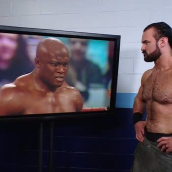 Drew McIntyre watches Bobby Lashley kick The Miz's ass on WWE Raw