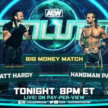 Match graphic for Hangman Page vs. Matt Hardy at AEW Revolution
