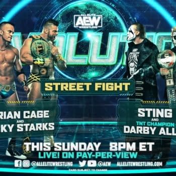Match graphic for Sting and Darby Allin vs. Brian Cage and Ricky Starks in a Street Fight at AEW Revolution