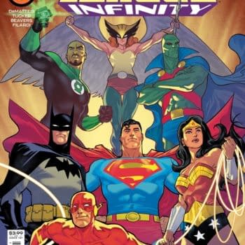 The main cover to Justice League Infinity