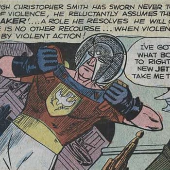 Peacemaker introduced in Fightin' Five #40, 1966 Charlton Comics.