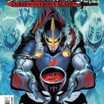 Cover image for APR210922 BLACK KNIGHT CURSE OF THE EBONY BLADE #4 (OF 5), by (W) Simon Spurrier (A) Sergio Davila (CA) Iban Coello, in stores Wednesday, June 30, 2021 from MARVEL COMICS