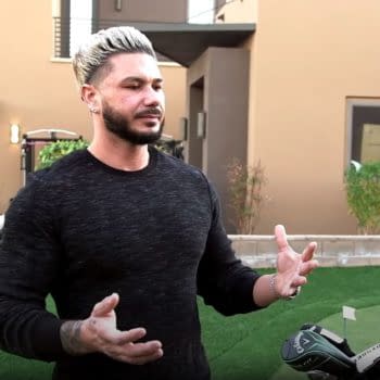 Pauly D prepares to pop the question... or at least, a question... to Nikki Hall on Jersey Shore: Family Vacation