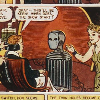 Comic Cavalcade #16 (DC, 1946) Paula von Gunther scene.