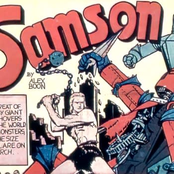 Fantastic Comics #4 (Fox, 1940) interior Samson story.