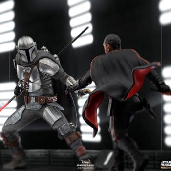 The Mandalorian Wields His Beskar Spear In His New Iron Studios Statue