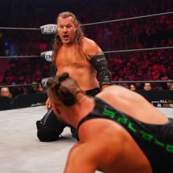Chris Jericho can't believe Wardlow kicked out of the Codebreaker on AEW Dynamite. [Photo credit: AEW]