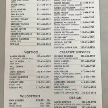 The DC Comics Editorial Phone List Of 2002