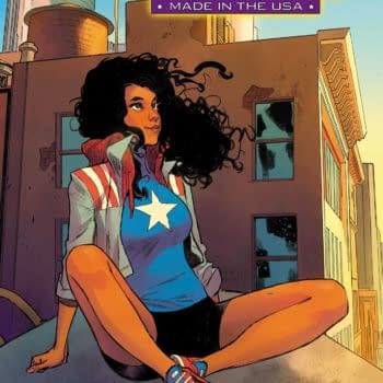 Cover image for JUN210699 AMERICA CHAVEZ MADE IN THE USA #5 (OF 5), by (W) Kalinda Vazquez (A) Carlos E. Gomez (CA) Sara Pichelli, in stores Wednesday, August 11, 2021 from MARVEL COMICS