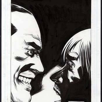Charlie Adlard Negan Vs. Rick The Walking Dead Splash Page at Auction