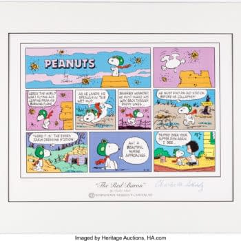 Peanuts' Snoopy Takes Flight as the WWI Flying Ace in Lithograph