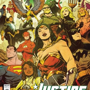 Cover image for JUSTICE LEAGUE 2021 ANNUAL #1 CVR A SANFORD GREENE