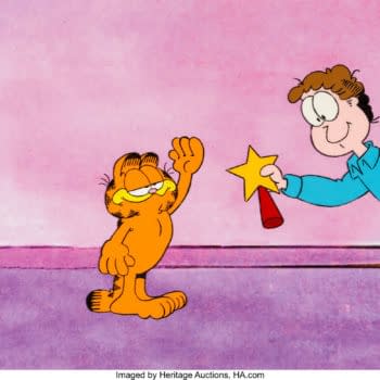 The Jim Davis Collection Sells Garfield Christmas Production Cel