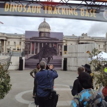 Jurassic World Dominion at London's Trafalgar Squar