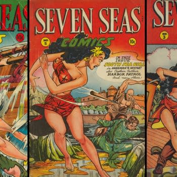 South Sea Comics (1946-1947 Universal Phoenix Feature) featuring Matt Baker South Sea Girl covers.