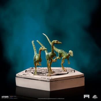 Jurassic World Icons Compsognathus Statue Debuts by Iron Studios