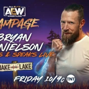 Promo graphic for Bryan Danielson interview at AEW Dynamite: Quake by the Lake