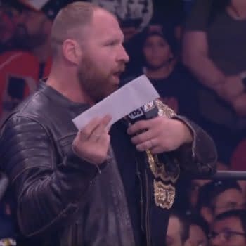 Jon Moxley drops a contract for the All Out main event AEW Championship match in the ring on AEW Dynamite