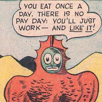 Humans are sent to forced labor camps on Uranus in Prize Comics #4 (Prize, 1940).