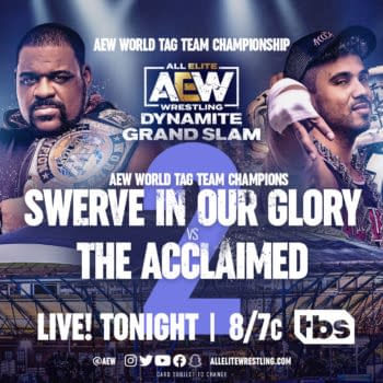 AEW Grand Slam Dynamite promo graphic for Swerve in Our Glory vs. The Acclaimed