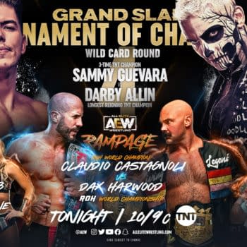 Stupid AEW Rampage promo graphic with NO CM PUNK on it