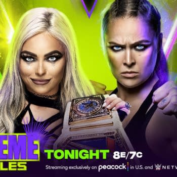 Promo graphic for Ronda Rousey vs. Liv Morgan at WWE Extreme Rules