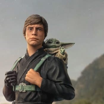 Star Wars Luke Skywalker Trains with Grogu and Iron Studios 