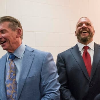 WWE CEO Vince McMahon and Paul "Triple H" Levesque speak to Army Command Sgt. Maj. John W. Troxell, Senior Enlisted Advisor to the Chairman of the Joint Chiefs of Staff, before the 14th Annual Tribute to the Troops Event at the Verizon Center in Washington, D.C., Dec. 13, 2016. WWE Tribute to the Troops is an annual event held by WWE and Armed Forces Entertainment in December during the holiday season since 2003, to honor and entertain United States Armed Forces members. WWE performers and employees travel to military camps, bases and hospitals, including the Walter Reed Army Medical Center and Bethesda Naval Hospital. DoD Photo by Navy Petty Officer 2nd Class Dominique A. Pineiro