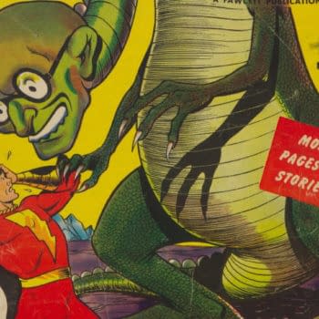 Captain Marvel, Or Shazam, Fights Ugly Lizard At Heritage Auctions