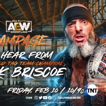 Official AEW promo graphic for Mark Briscoe's upcoming appearance on AEW Rampage, which will be the first time Briscoe has spoken since his brother's tragic death.