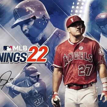 Mike Trout Retro SuperCard L.A. Angels Premium Poster Print