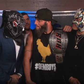 The Lucha Brothers stand with Mark Briscoe on AEW Rampage