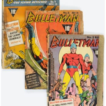 3 Bulletman Comics From 1942, Currently WIth $3 Bid At Auction Today