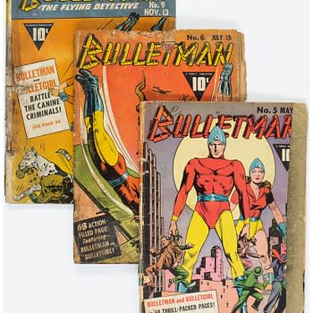 3 Bulletman Comics From 1942 Currently WIth $3 Bid At Auction Today