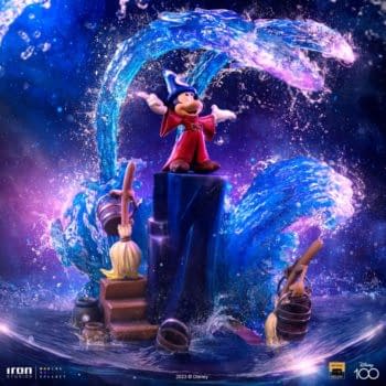 Fantasia Mickey Mouse Casts a Spell with Iron Studios New D100 Statue