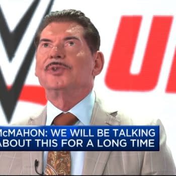 Vince McMahon, sporting objectively the world's worst mustache and dye job, discussed the WWE sale on CNBC