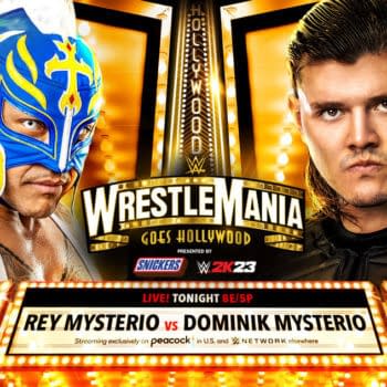 WrestleMania Saturday Promo Graphic: Rey Mysterio vs. Dominik Mysterio