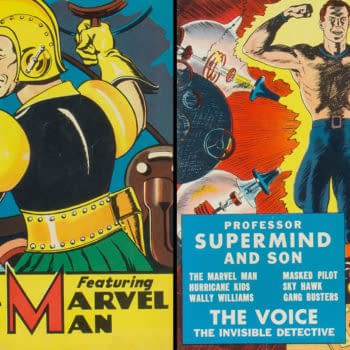 Popular Comics featuring Martan the Marvel Man and Supermind (Dell, 1940-1941).