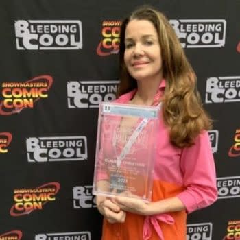 Claudia Christian & Brian Bolland Accept Hall Of Fame Awards At LFCC