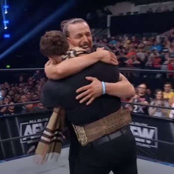 Adam Cole and MJF hug it out after signing AEW All In main event contract on AEW Dynamite 200