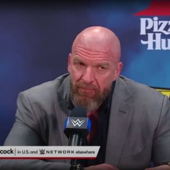 Triple H stabs himself in the back at the WWE Fastlane press conference.