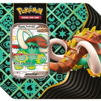 Pokémon TCG Paldean Fates Product Reveal: Shiny Great Tusk ex Tin
