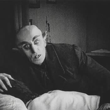 Max Schreck as Count Orlok in Nosferatu (1922), movie still in the public domain.