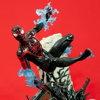 Miles Morales Escape Venom with New Marvels Spider-Man 2 Statue 