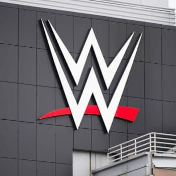 WWE logo on corporate headquarters building in Connecticut, photo by John Hanson Pye / Shutterstock.com.