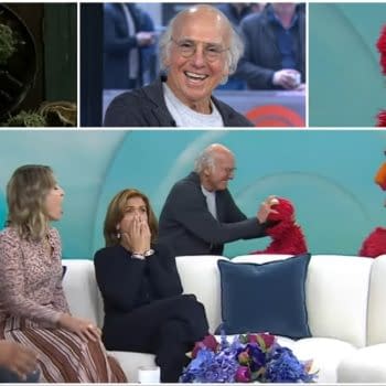 Larry David Puts Hands on Elmo