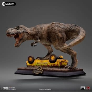 The T-Rex Has Escaped with Iron Studios New Jurassic Park Statue 