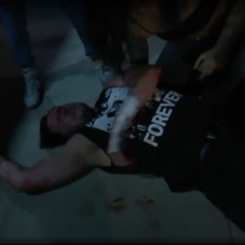 Chuck Taylor in the aftermath of a Parking Lot Brawl against Trent Beretta on AEW Rampage