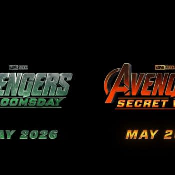 Avengers: Doomsday and Avengers: Secret Wars logos revealed at SDCC 2024, courtesy Marvel Studios.
